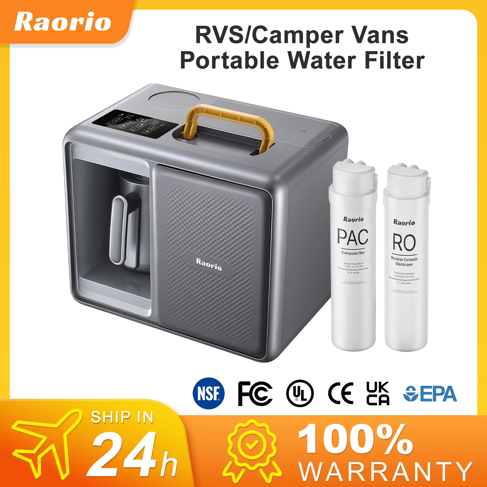 

Raorio Outdoor Hydration Station Portable RO Water Purifier & Instant Kettle for Family Camping Clean Water& Hot Coffee Anywhere