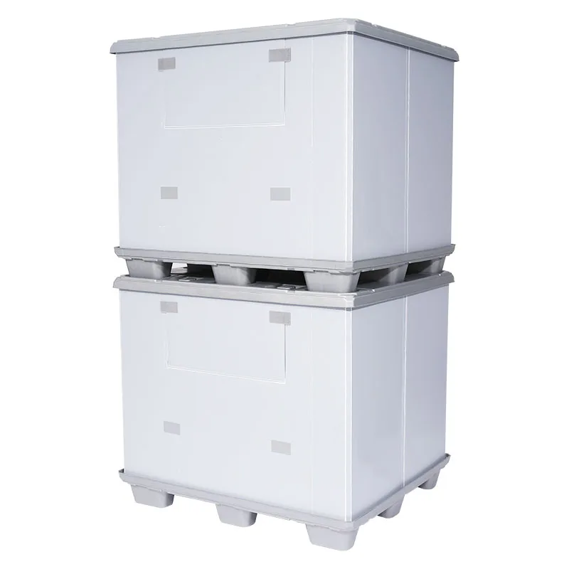 Collapsible Gaylord Box, 1200x1000x810mm HDPE Plastic Sleeve Box, Heavy Duty Folding Pallet Container, Industrial Shipping Box
