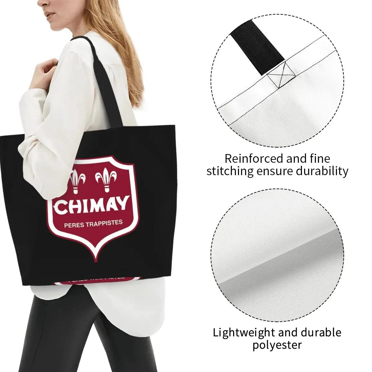 Chimay Shopping Tote Bag Canvas Large Capacity Shoulder Bags Shopper Grocery Handbag for Women - view 4