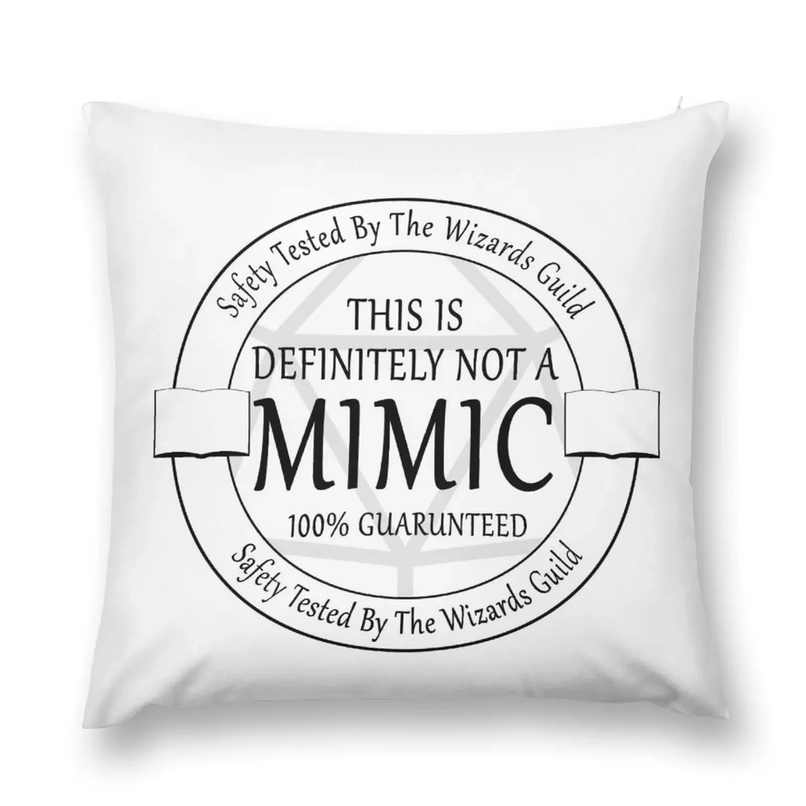 Safety Tested For Mimics by the Wizard's Guild Throw Pillow luxury decor Decorative pillow case Cushions pillow