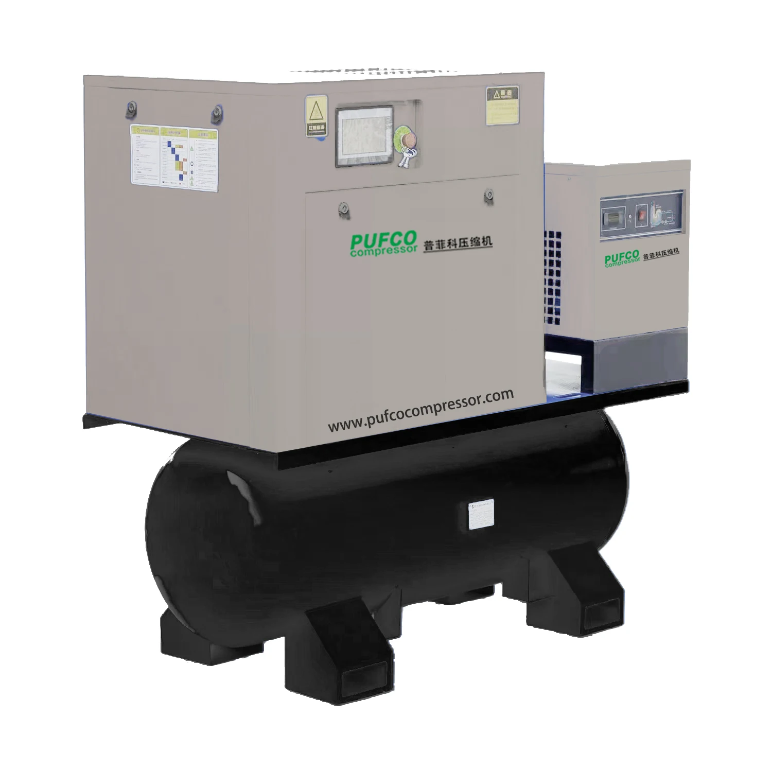 Industrial Lubricated Screw Air Compressor Low Noise 7.5-22KW 8 Bar 100 CFM Motor
