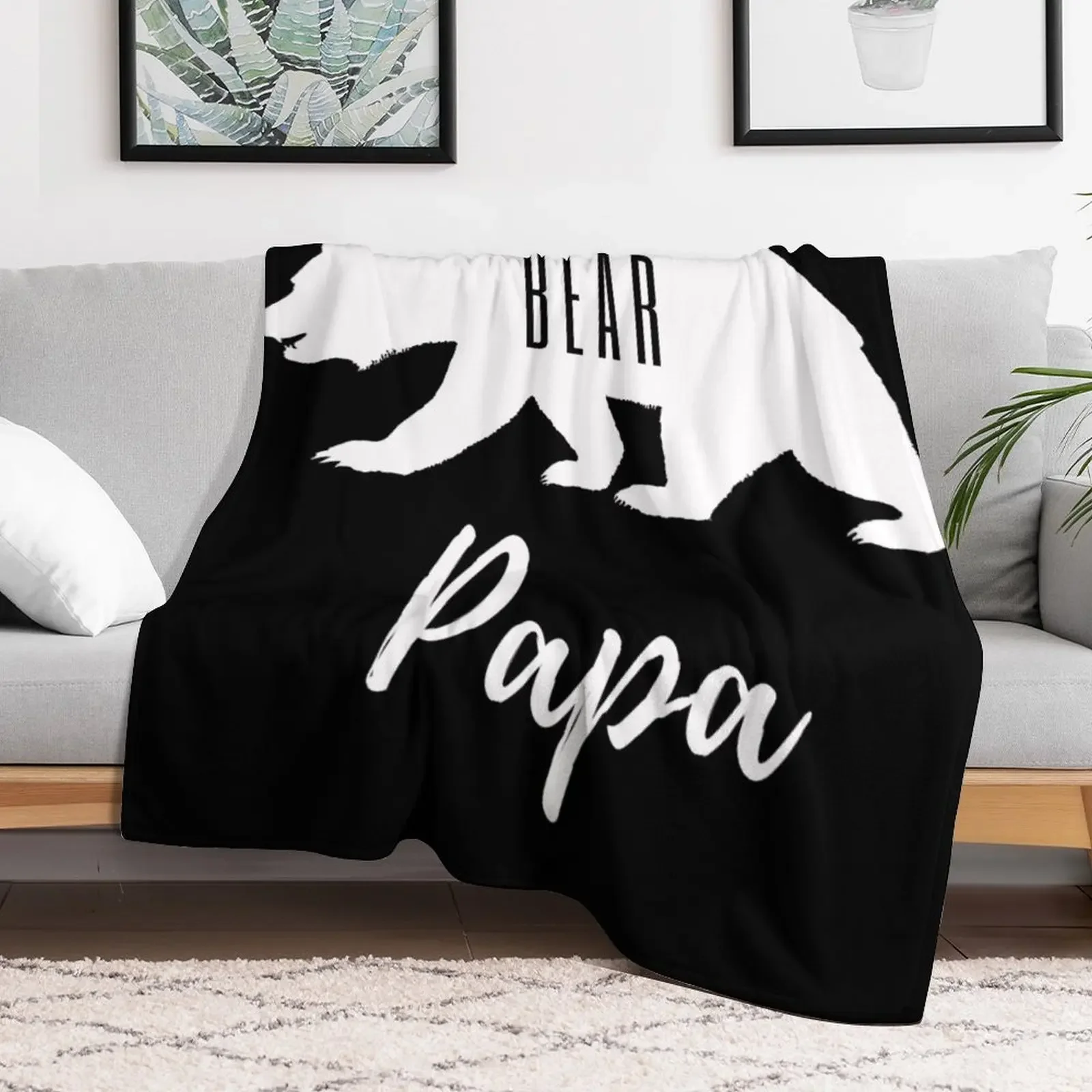Papa Bear Throw Blanket Cozy Throw Blanket for Bed Sofa Chair