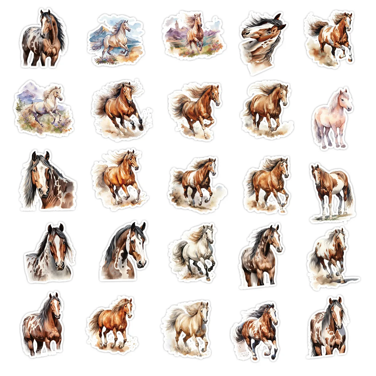 10/50pcs Cute Cartoon Horse Graffiti Stickers Aesthetic Decals Toy DIY Luggage Laptop Motorcycle Phone Car Cool Animal Sticker