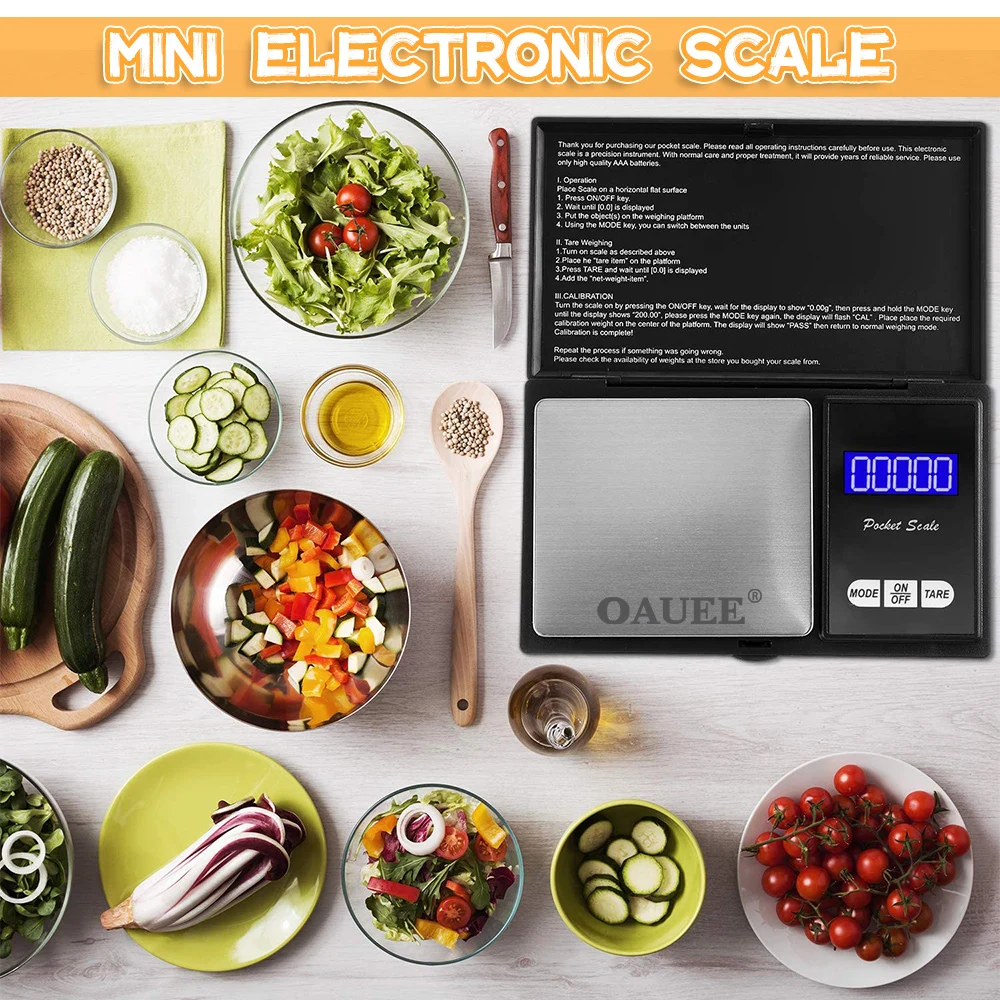 Electronic Digital Scale High Precision Mini Stainless Steel Gold Jewelry Scale Kitchen Gram Balance Weight LCD Pocket Scales