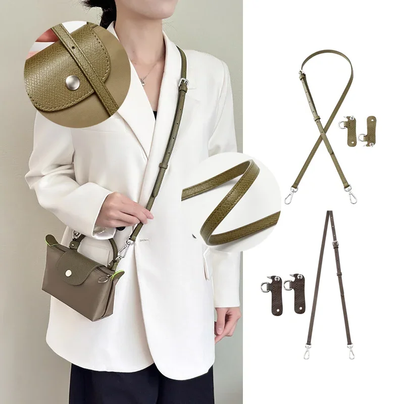 Leather Bag Shoulder Strap Replacement Crossbody Adjustable Conversion Kit Fit for Longchamp Mini Pouch