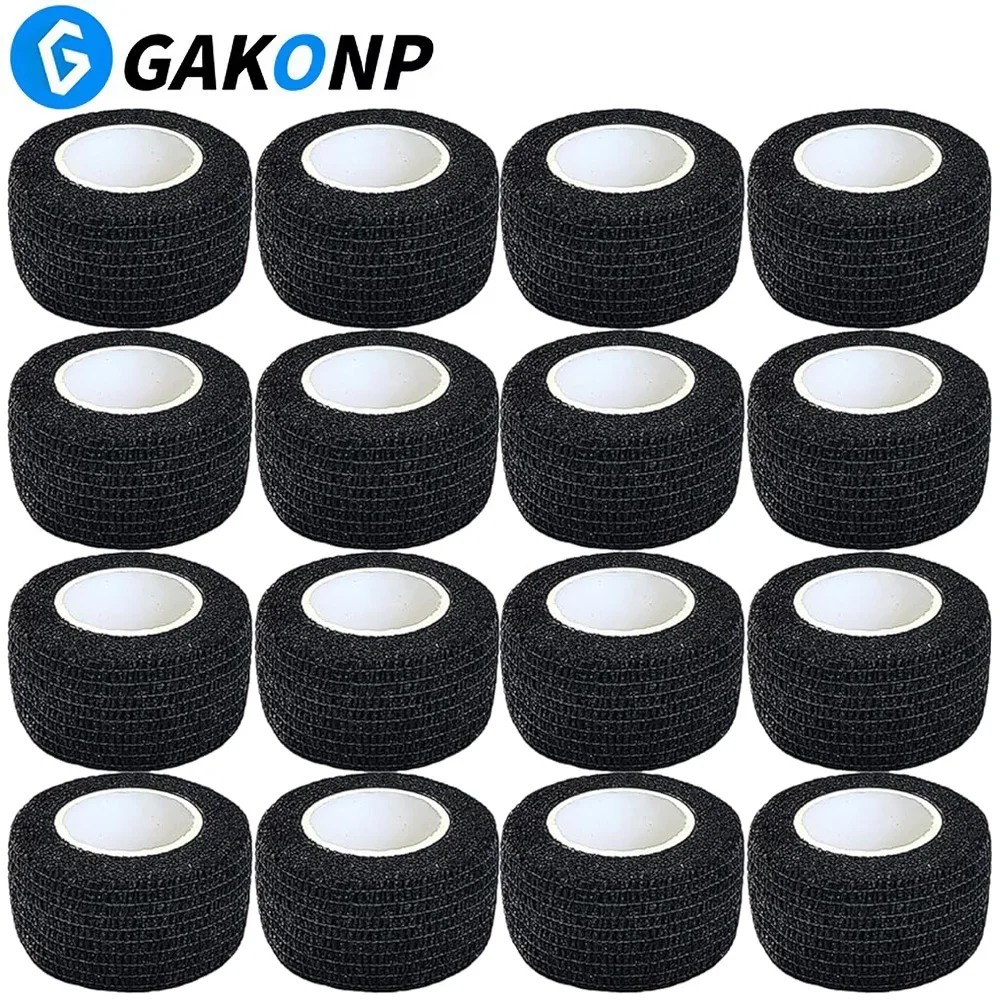 

96/48/24/12/6/3/1pc Tattoo Grip Bandage Black Tattoo Grip Cover Wraps Self-Adhesive Elastic Bandage Tape for Finger Protection