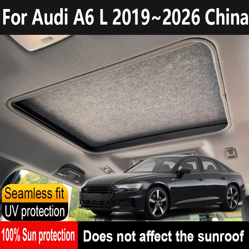 

Автомобильный люк на крыше, изоляционный козырек на крыше для Audi A6 L 2019 ~ 2026, защита от солнца, защита от УФ-лучей, электростатическая адсорбция, небесная занавеска, солнцезащитный козырек