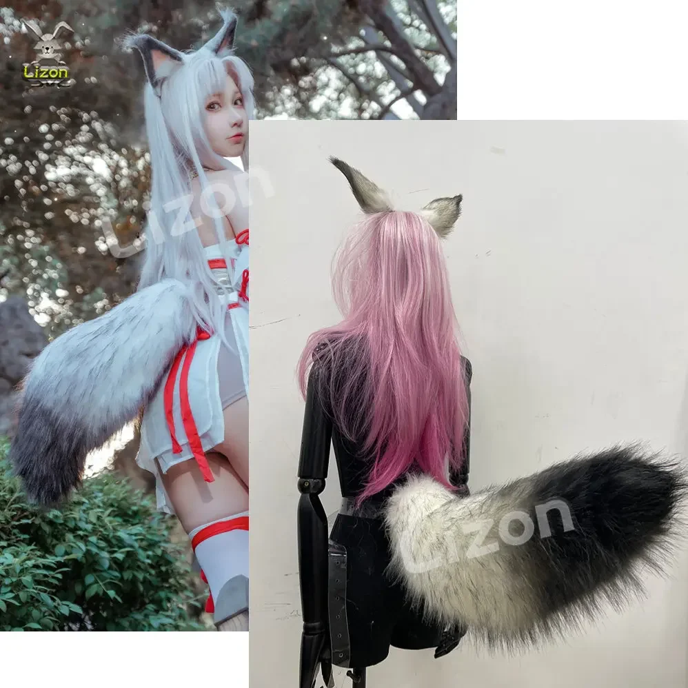 

CosplayAnime Cosplay wagging Tail Ears Fox Tails Wolf Ears Tails Hutao Copslay Tails Moving Animal Furry Tail