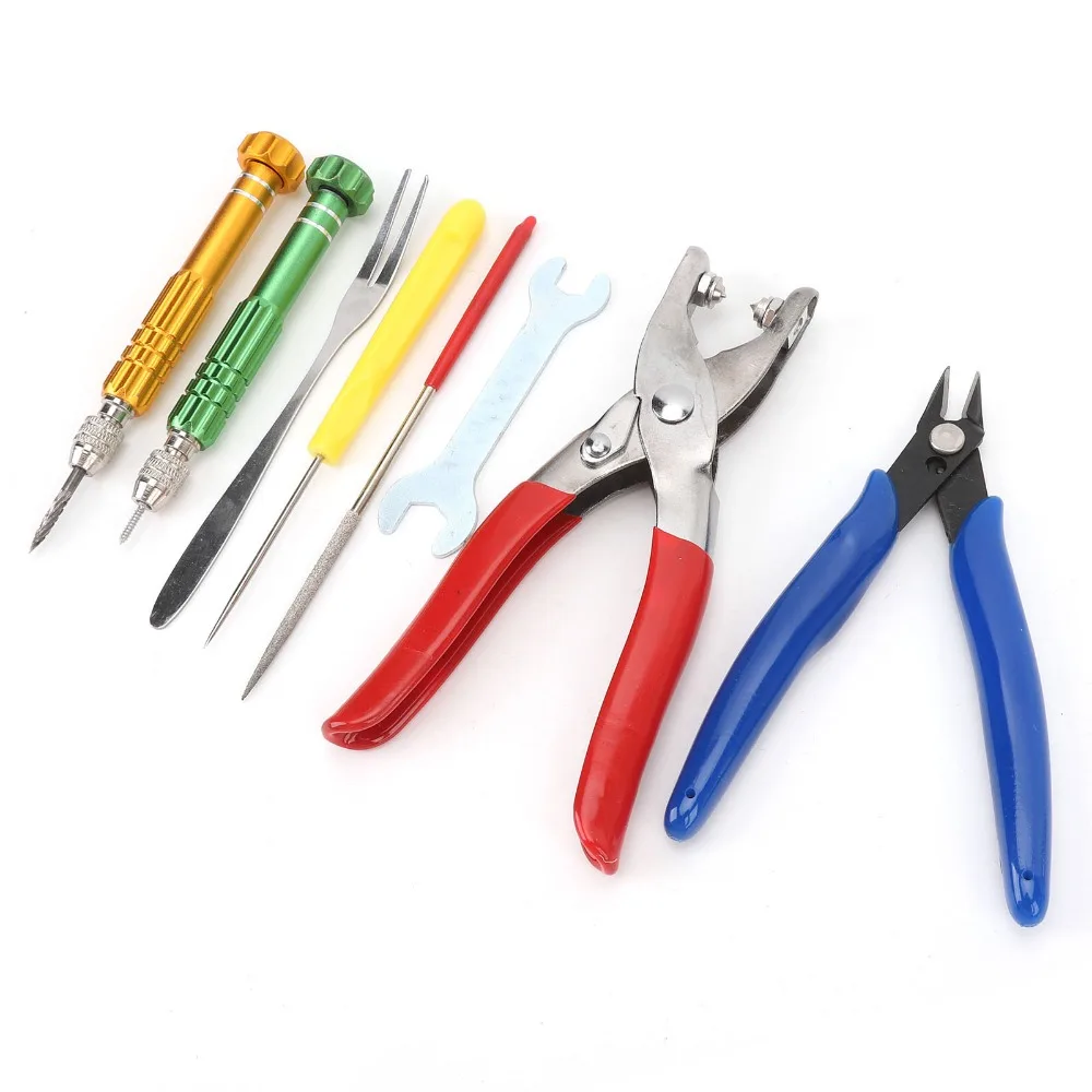 9pcs Portable Design Stringing Clamp Tool Kit Starting Clamp Grommets Pliers Racket Stringing Pliers String Cutters Tool Kit Set