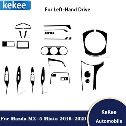 For Mazda MX5 Miata ND 2016-2020 Piano Black Car Center Gear Shift Multimedia Surround Button Panel Trim Sticker