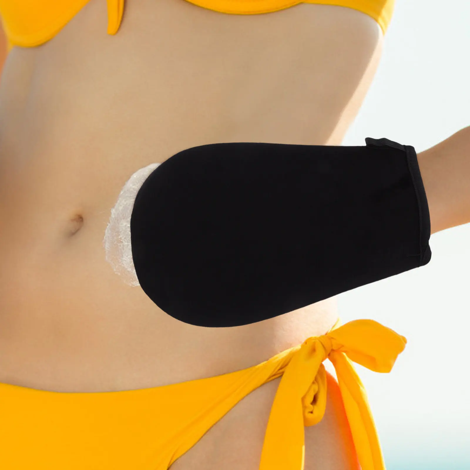 Self Tanning Mitt Black Soft Flocked Material Exposure Tanning Glove Ideal for Body Lotion Even Coverage Self Tanner