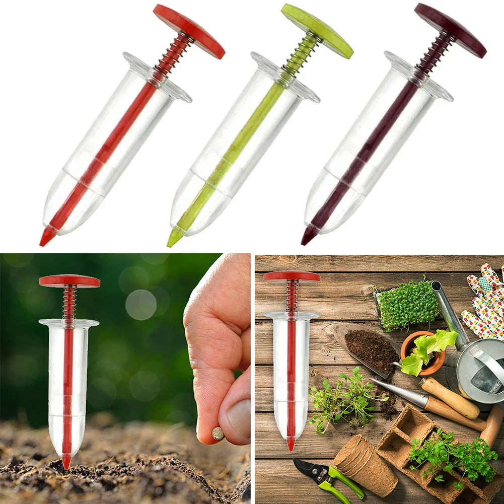 Syringe Seeder Mini Sowing Seed Dispenser Manual Sower Seed Spreader Handheld Seed Planter Garden Seeding Dispenser for Garden