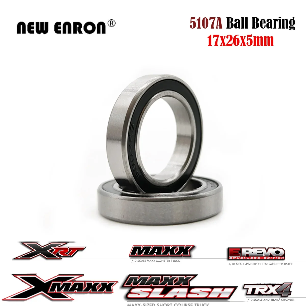 2Pcs 5107A Steel Ball Bearings Pre-Greased Black 17x26x5mm for RC Car Traxxas 1/5 X-MAXX 6S 8S Maxx Slash ERevo 2.0 TRX4 XRT