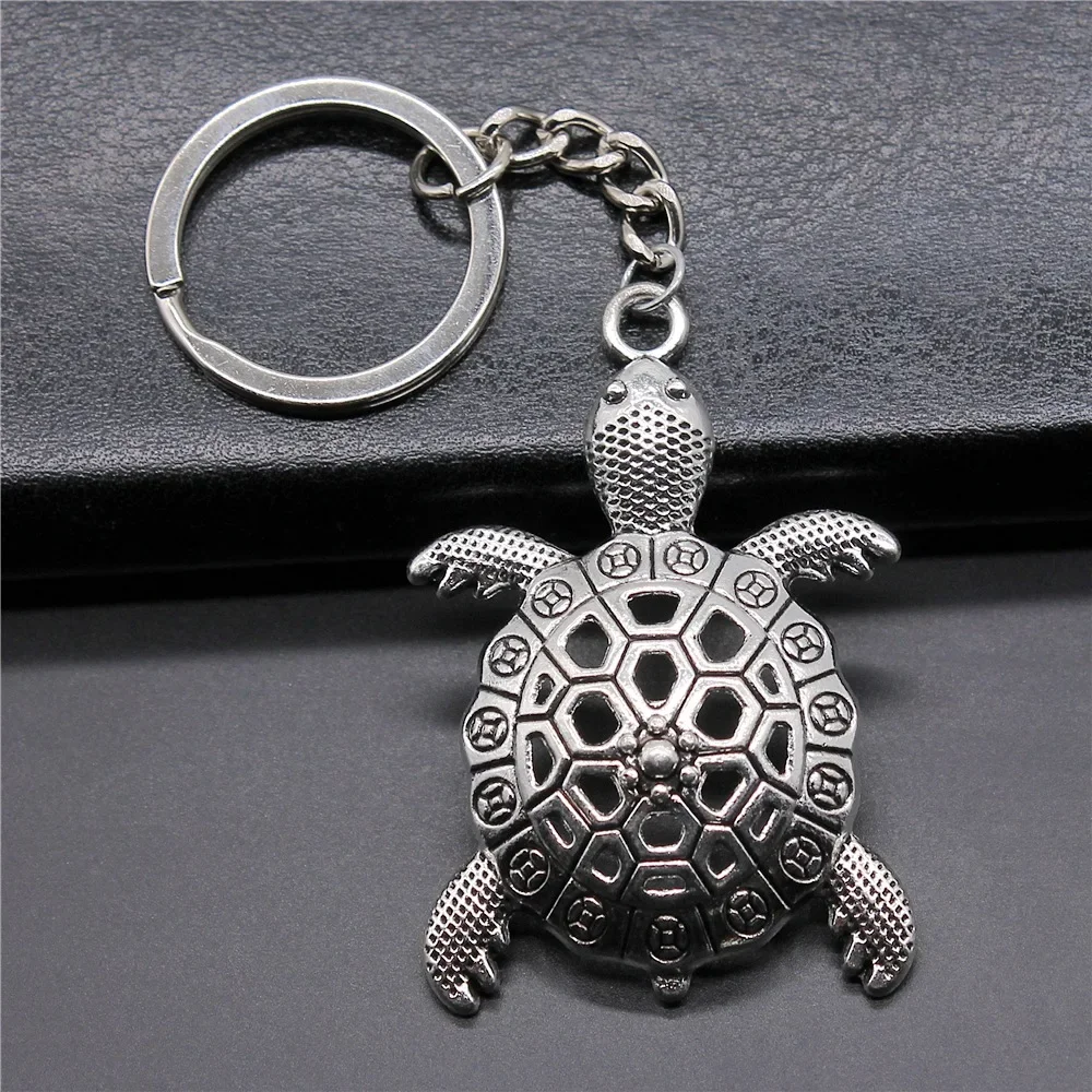 Gifts, Travel Souvenirs, Popular Accessories Vintage Large Turtle Graphic Metal Key Chain Tortoise Pendant Key Chain Pendant