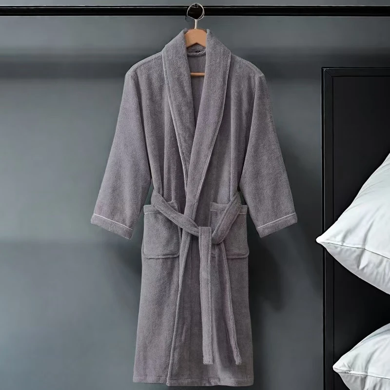 Top Quality Towel Towel Cotton Bathrobe for Men Women Hotel Home Wear Bath Bathrobes Autumn Winter Thicken Warm Man Robe