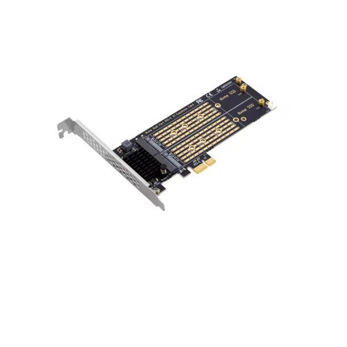 Imagen 2 del producto Tarjeta adaptadora PCIe a M2 NVME PCIe X1 2 puertos NVME M Key SSD convertidor M.2 PCI Express X1 adaptador tarjeta de expansión Riser