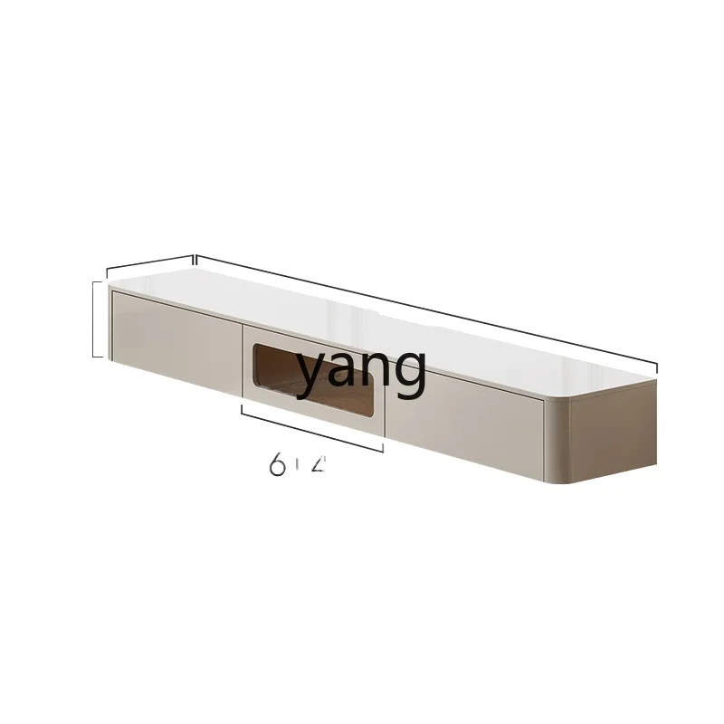 

LMM Hanging TV Cabinet and Tea Table Combination Simple Modern Cream Style Household Small Apartment
