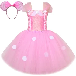 Baby Pink Minnie Costumes for Girls Birthday Party Ballet Tutus Kids Christmas Halloween Dresses Princess Cartoon Animal Outfit