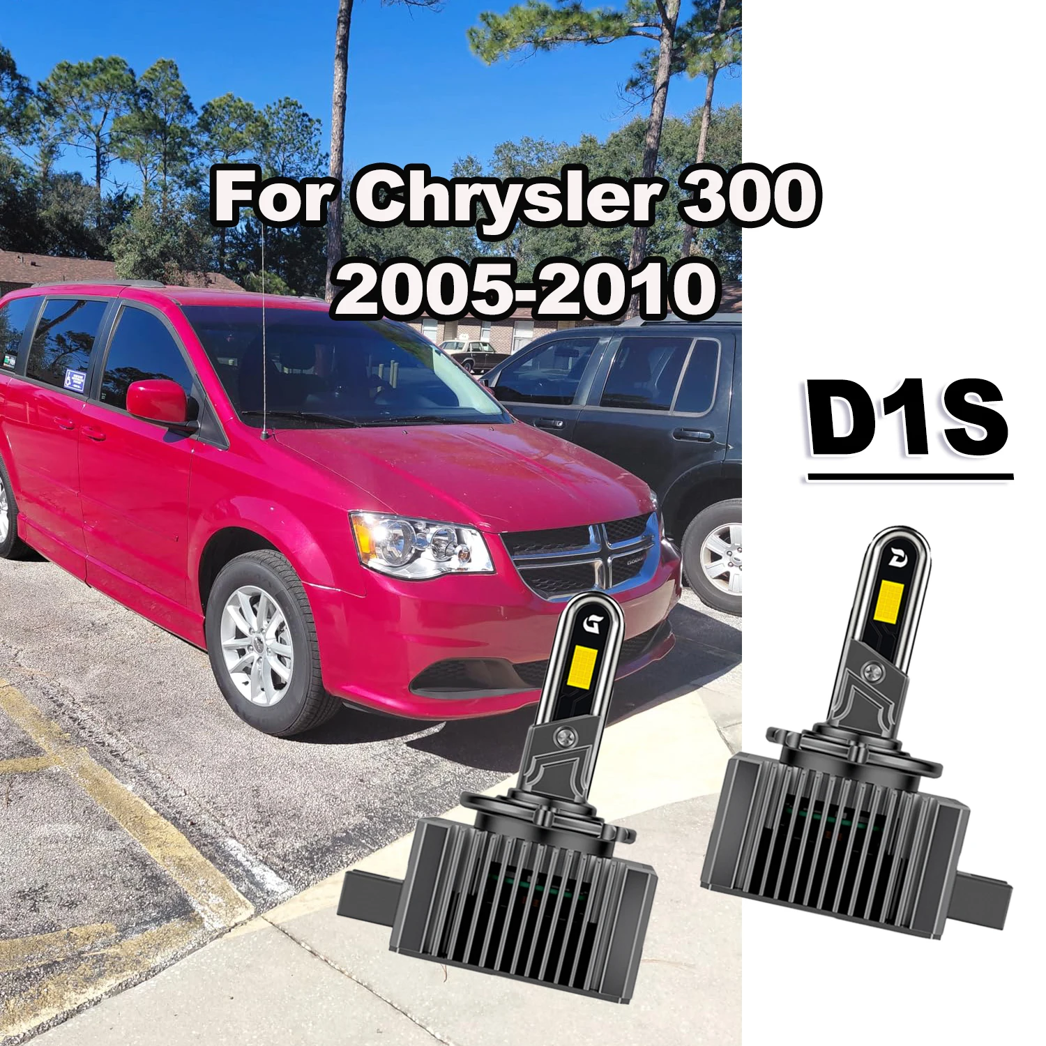 

Комплект светодиодных ламп D1S D1R для фар, белый свет, для Chrysler 300 2005-2010, со встроенным блоком управления и вентилятором