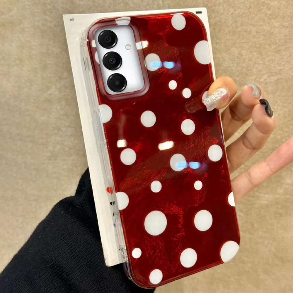 Weihnachten rot kreisförmige Punkte Farbverlauf Handytasche für Samsung Galaxy A56 A55 A16 A07 A17 A26 A54 A15 A13 A36 A25 A35 A14 A34 Abdeckung