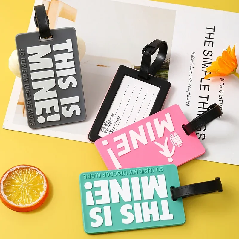 1PCS Men Women Silcone Luggage Tag Letter Printed Travel  Suitcase ID Name Tags Airplane Labels Bag Tags for Luggage
