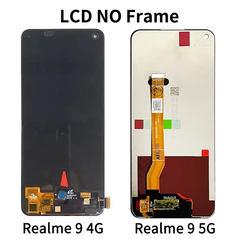 AMOLED For OPPO Realme 9 Realme9 4G/5G RMX3521 RMX3474 LCD Display Touch Screen Digitizer Assembly With Frame