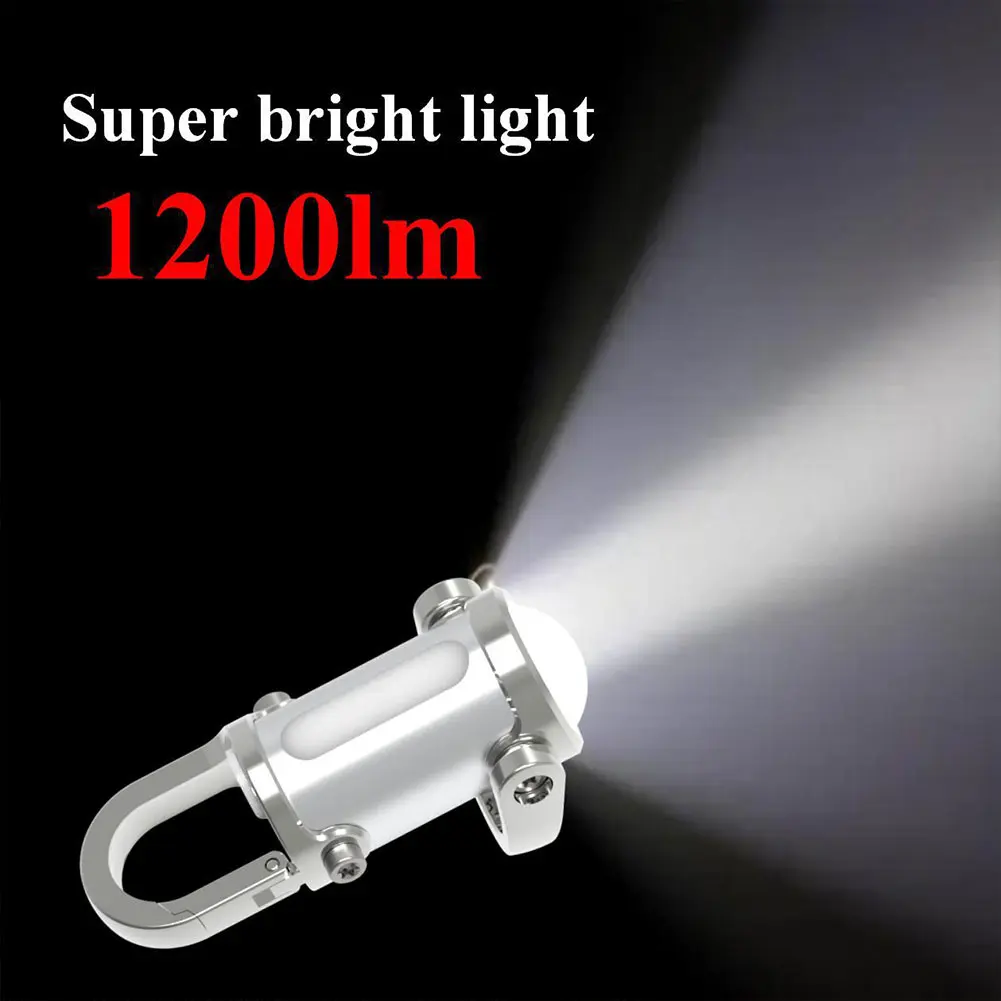 1200LM Super Bright Mini Keyring Torch Type-C Rechargeable Handheld Flashlights Portable LED Key Ring Emergency Lamp For Camping view 4