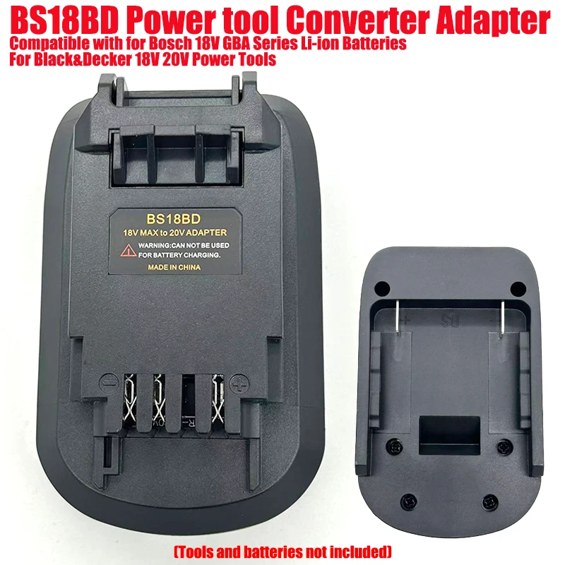 BS18BD Power Tool Battery Adapter Converter for Bosch 18V GBA Series Lithium-ion Batteries for Black&Decker 18V 20V Power Tools