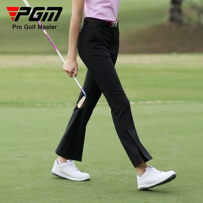 PGM damskie letnie spodnie golfowe szybkoschnące i łatwe w pielęgnacji Lady odzież golfowa spodnie z rozcięciem nogawki wąskie elastyczne spodnie