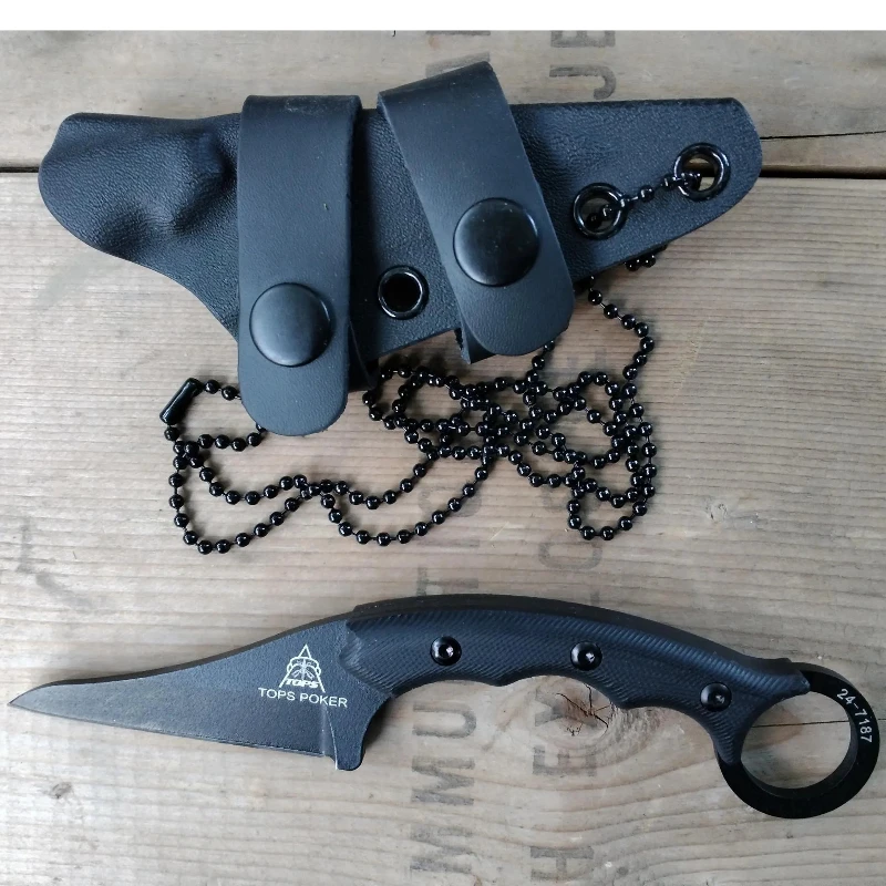

New Styles TOP with Sheath Outdoor Straight Knife G10 Handle 8Cr13Mov Blade Camping Hunting Self-defense Multi-fuctional Tools