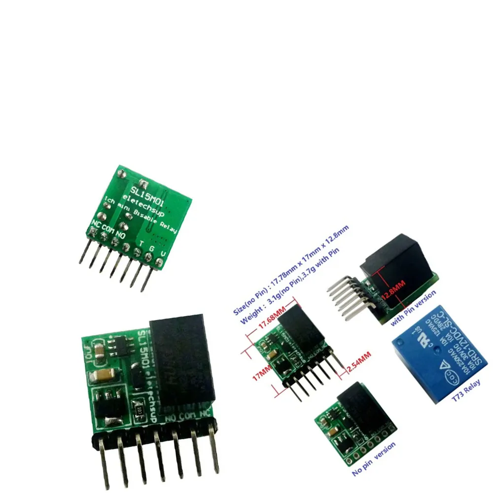 Mini 1Ch Bistable Self-locking Relay Module DC12V 2A Flip-Flop Latch Low Level Trigger Switch Board for LED Motor Solenoid Valve