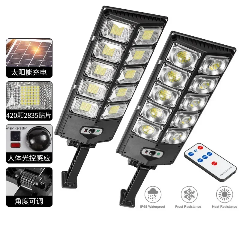 Luzes solares ao ar livre com sensor de movimento, lâmpada LED impermeável, luzes de parede, lâmpada de rua, luz solar para jardim, quintal, 10000 lumens