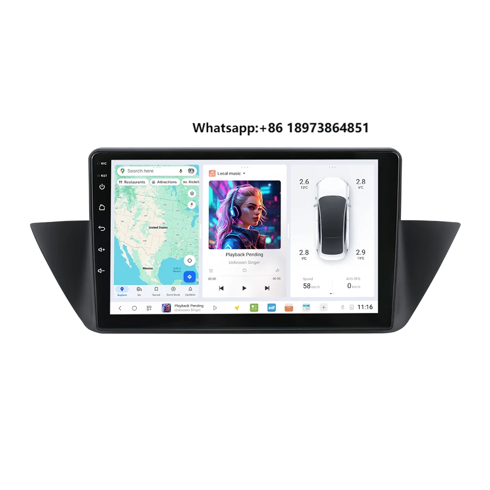 

DUDU 7 AM FM Navigation Car Screen Audio Intelligent Audio UHD 2K Screen Rear Cam DVR for BM01-10inch_BMW X1 2009-2012