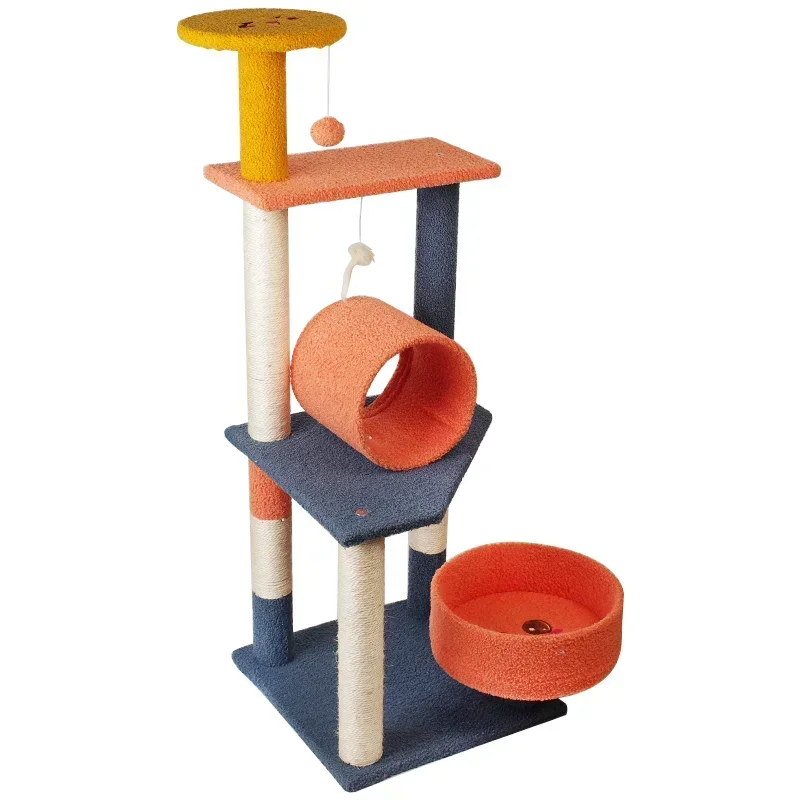 Diy cat tree sisal rope high cat climbing frame scratching post track for cat toys