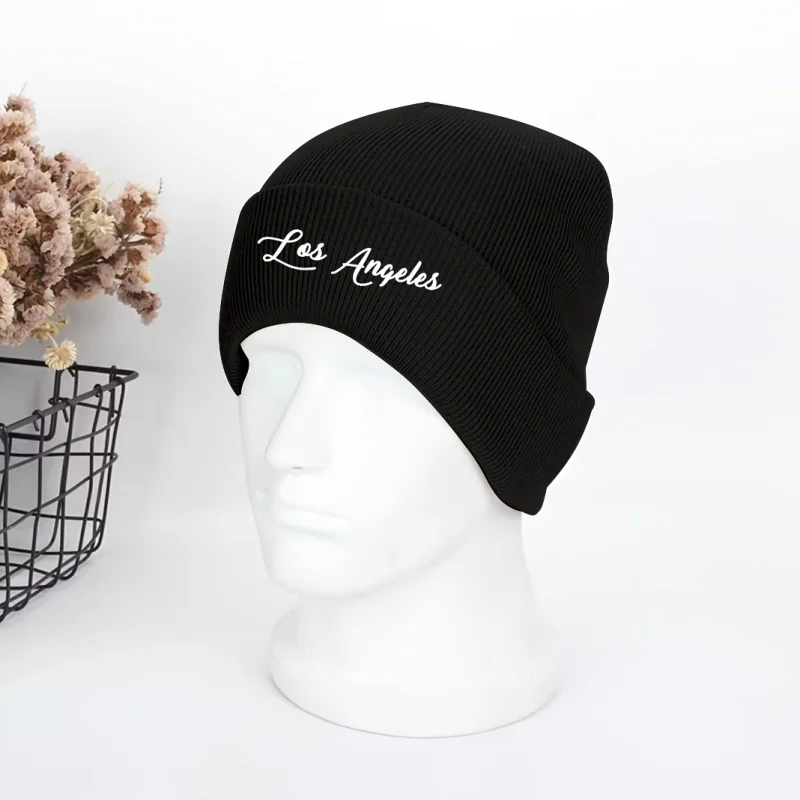 

Fashion Letter Print Autumn Winter Trendy Cool Warm Knitted Hat Unisex Outdoor Versatile Universal Cold-Proof Knitted Hat