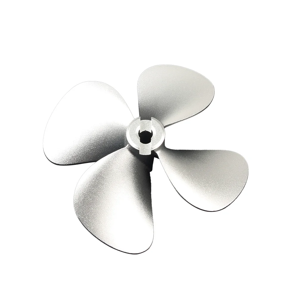 FATJAY 1pc RC boat  propeller 4-blade 4mm shaft size 60mm outer diameter  CNC  aluminum alloy prop for RC boat