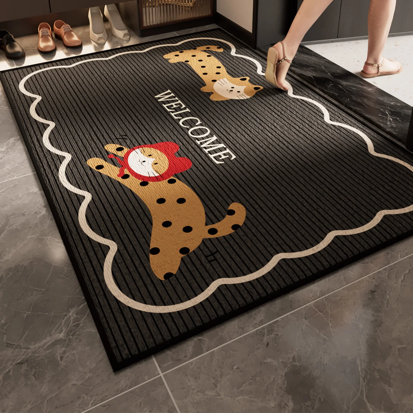 

Придверный коврик 2026 New Sle, элитный, как красная дорожка, грязеотталкивающий, противоскользящий, праздничный, прямоугольный...