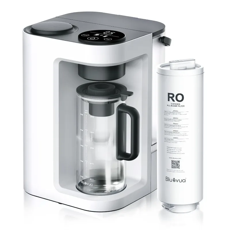 Bluevua RO100ROPOT-Lite(UV) Reverse Osmosis System Countertop Water Filter, 7-Stage Purification with UV and Remineralization