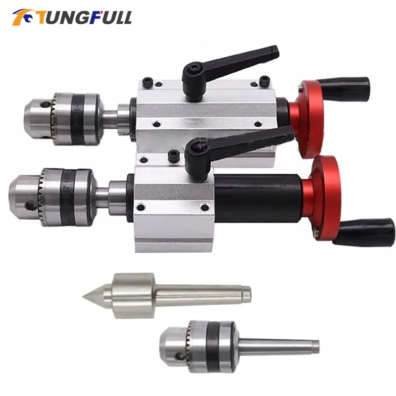 

Micro Lathe Accessories Lathe Tailstock Live Center B12 Chuck Live Top Rotary Movable Drilling Tailstock Lathe Thimble