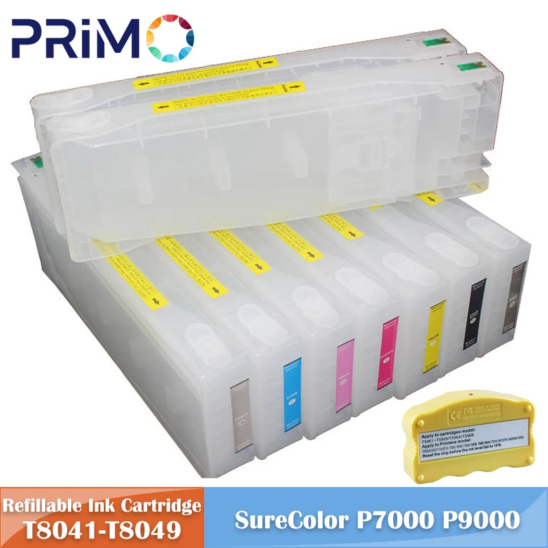 T8041-T8049 T804A T804B 11 ألوان أوروبا خرطوشة الحبر القابلة لإعادة الملء مع إعادة تعيين لإبسون P7000 P9000 SureColor SC-P7000