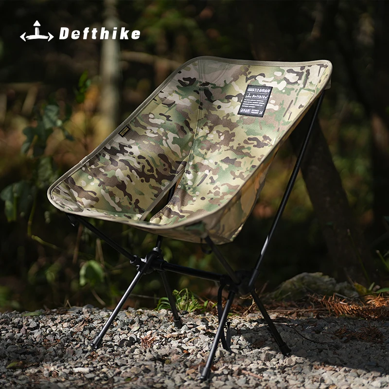 Defthike Offizieller Klappstuhl Übergroßer Campingstuhl 7er-Serie Aluminiumlegierung Tragfähigkeit 150kg Outdoor Tragbarer Stuhl für Zuhause