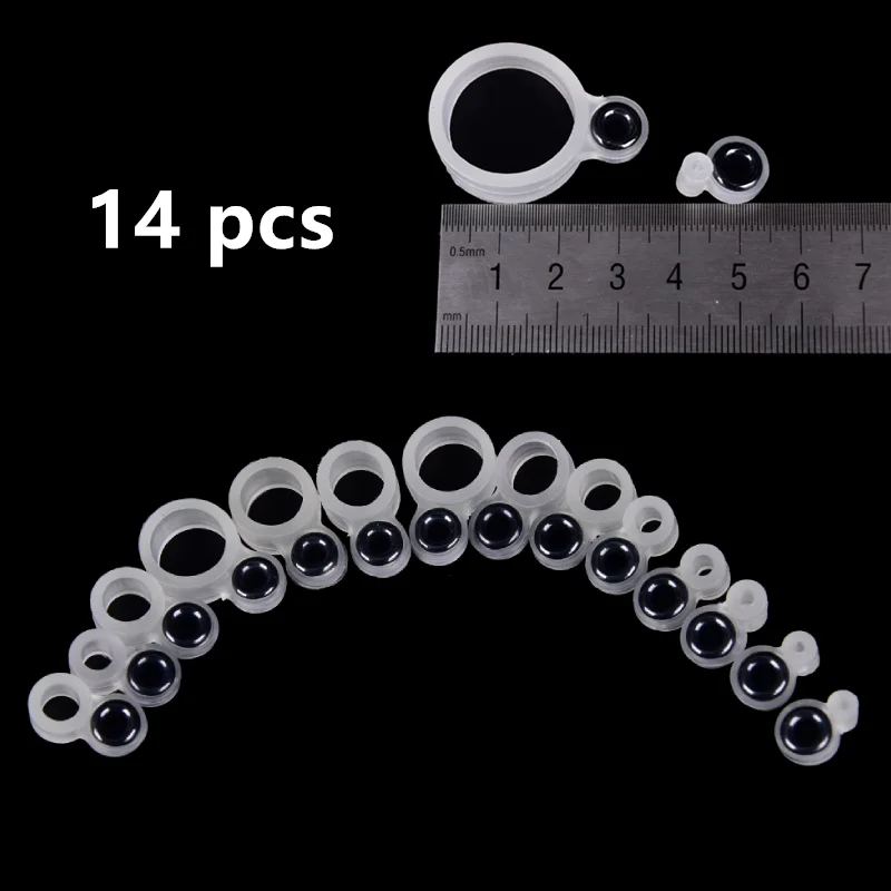 14 قطعة سيليكون خيط صنارة الصيد دليل حلقة الصيد قضبان سلك خاتم سيليكون حجم مختلف 1-14 الأسماك معالجة اكسسوارات #1