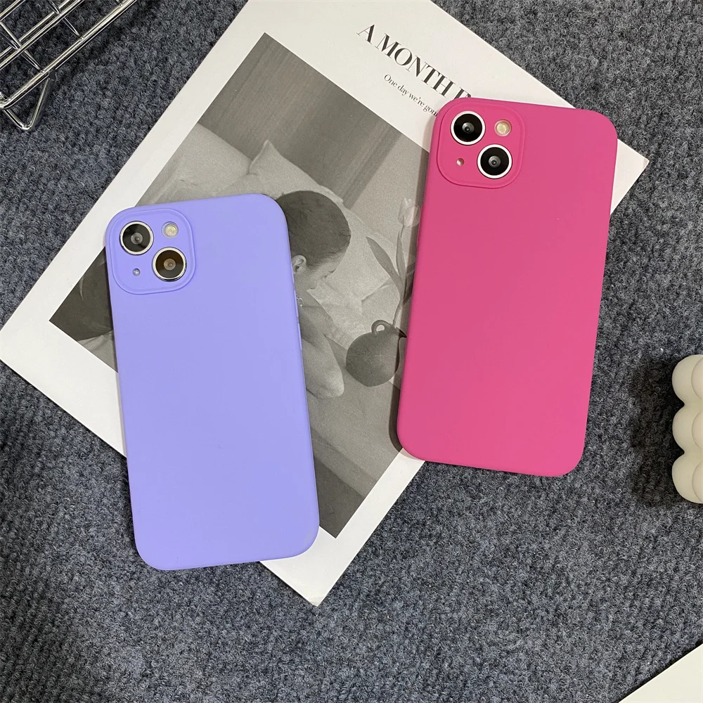 luxury Liquid Case For iPhone 14 13 12 Pro Max Liquid Silicone Cases for iPhone 14 15 Xr Xs MAX Camera Protective Full Cover