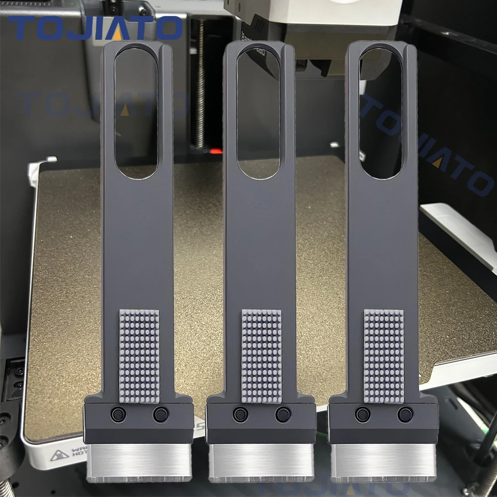 TOJIATO 3D Printer Cleaner Scraper With Nozzle Brush 2-in-1 Tool SK5 Steel HotBed Shovel, for Bambu Lab Creality PEI Build Plate