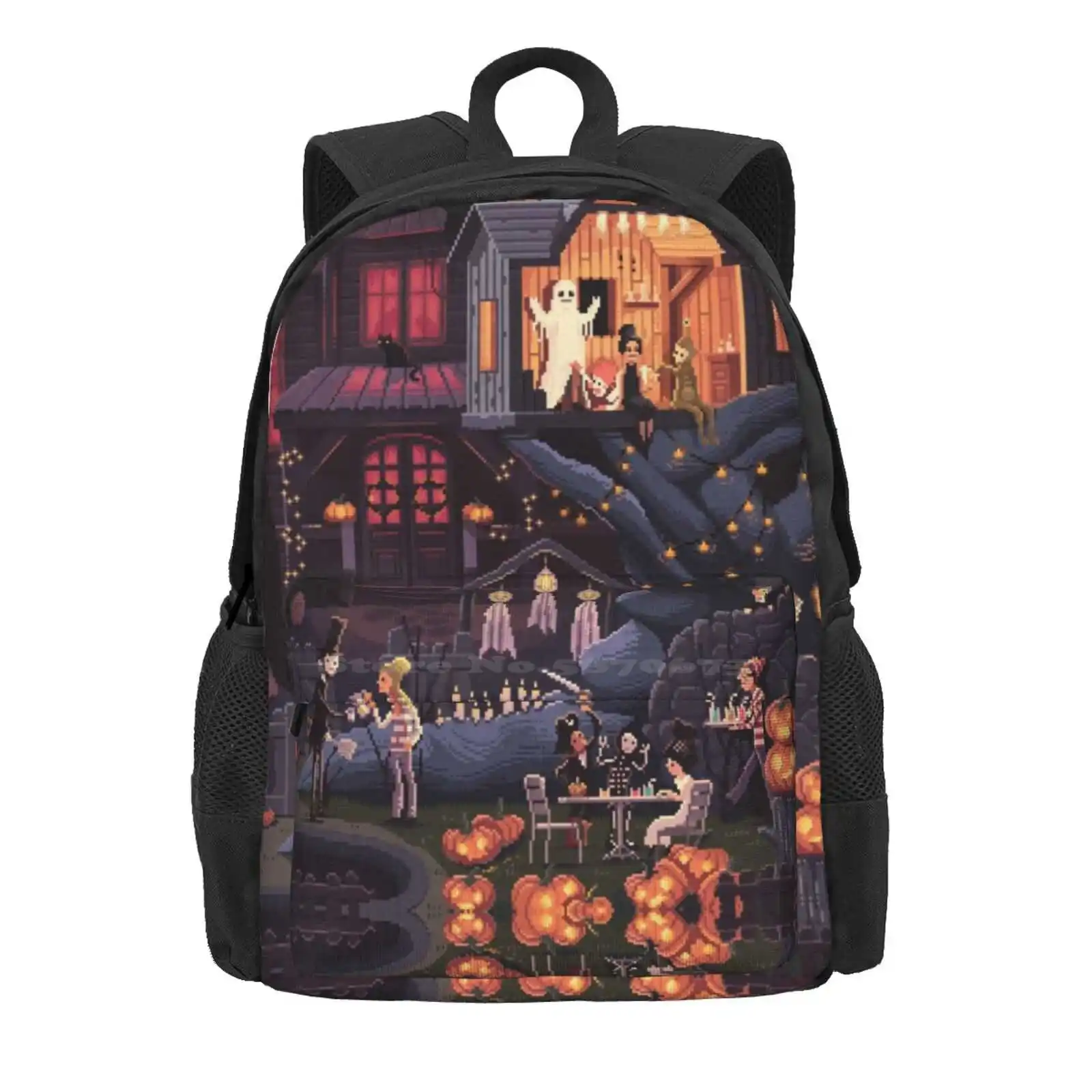 Scene #35: 'Pumpkins' Hot Sale Schoolbag Backpack Fashion Bags Pixelart Pixelshuh Octavi Navarro Scenes