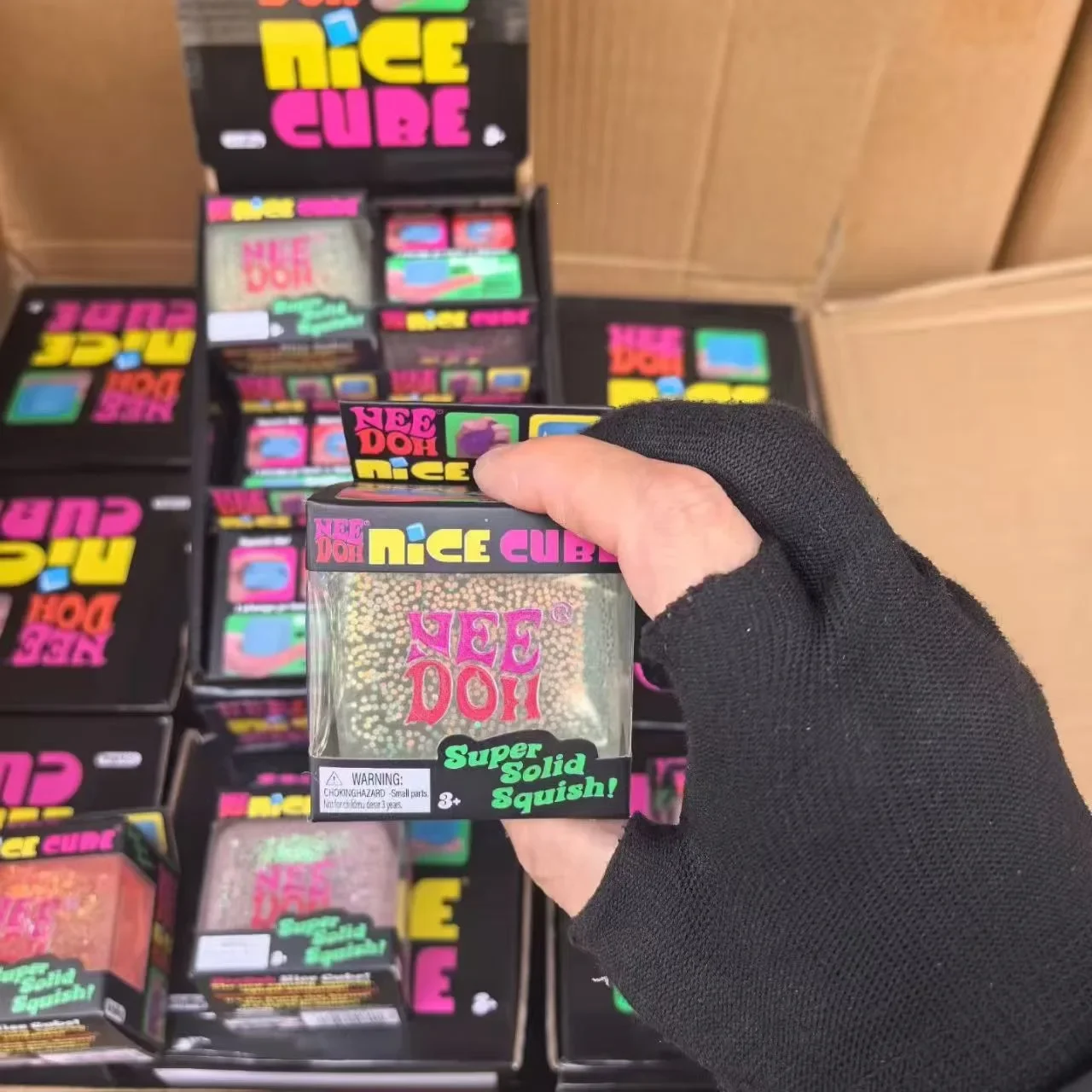 New Schylling Needoh Nice Cube Squishy Stress Toy Glow In The Dark Slow Rebound Sensory Glitter Pressure Relief For Adults gifts