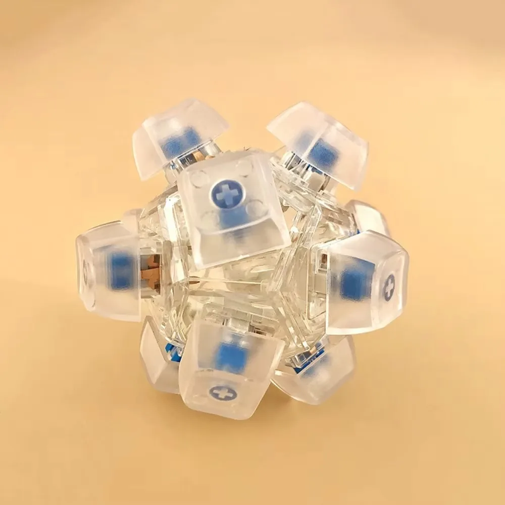 New 12 Keys Magic Ball Fidget Keychain DIY Keyboard Keys Button Finger Keyboard Cap Pass The Time Relief Stress Clicker Adult