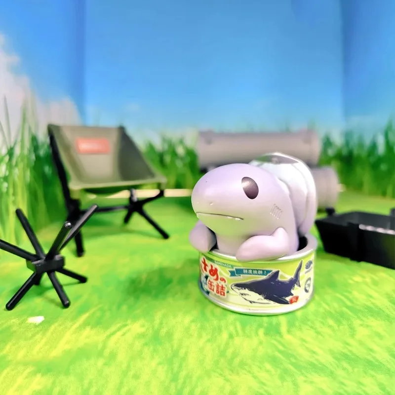 Tiburón de QUALIA genuino japonés, huevo retorcido con forma enlatada, tigre de rayas anchas, tiburón, comida animal marina, adorno de imitación