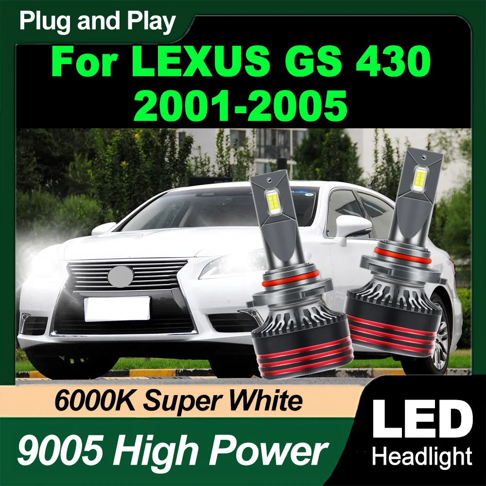 

2 светодиодных автомобильных фары 30000 лм 9005, лампы для авто 150 Вт 6000K белые, сверхъяркие, для LEXUS GS 430 2001 2002 2003 2004 2005