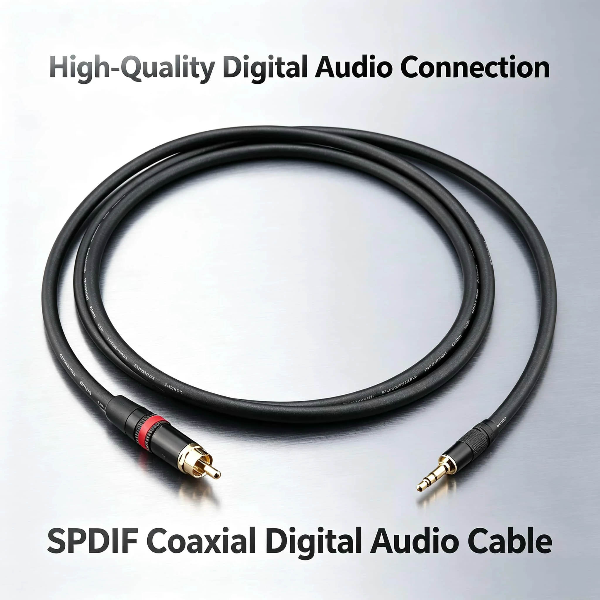 3.5mm TS to Single RCA Male SPDIF Coaxial Digital Audio Cable 75 Ohm for DAC Decoder Amplifier TV Soundbar Xiaomi Home Theater